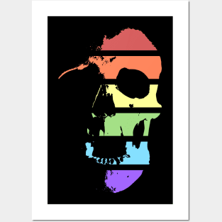 Pale Rainbow Skull Posters and Art